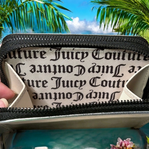 Juicy Couture NWT! String Of Pearls Med Double Zip Around Wallet - Liquorice - Picture 6 of 6